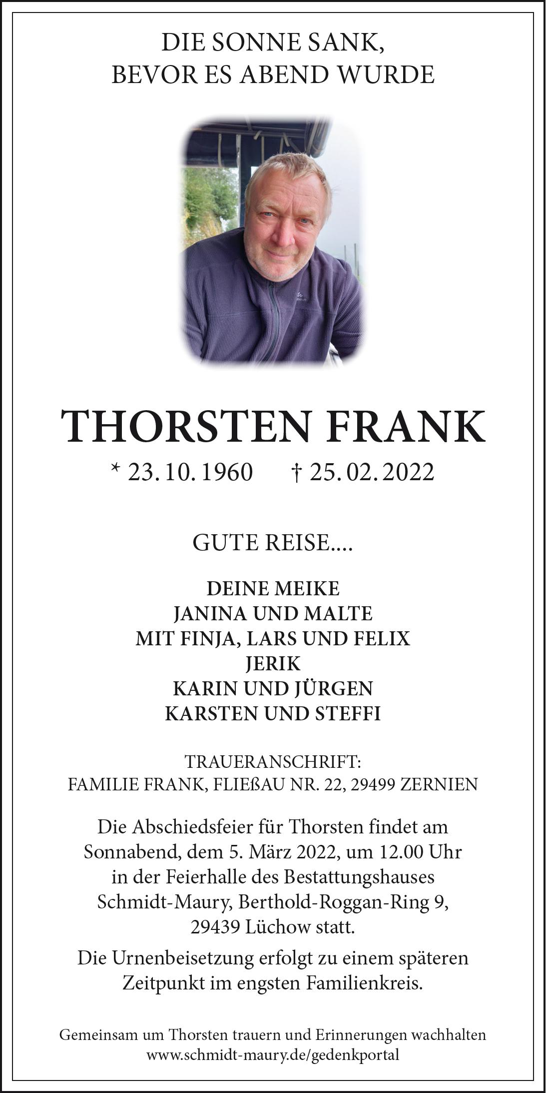 Das Trauerportal F R L Chow Dannenberg Todesanzeigen Thorsten Frank